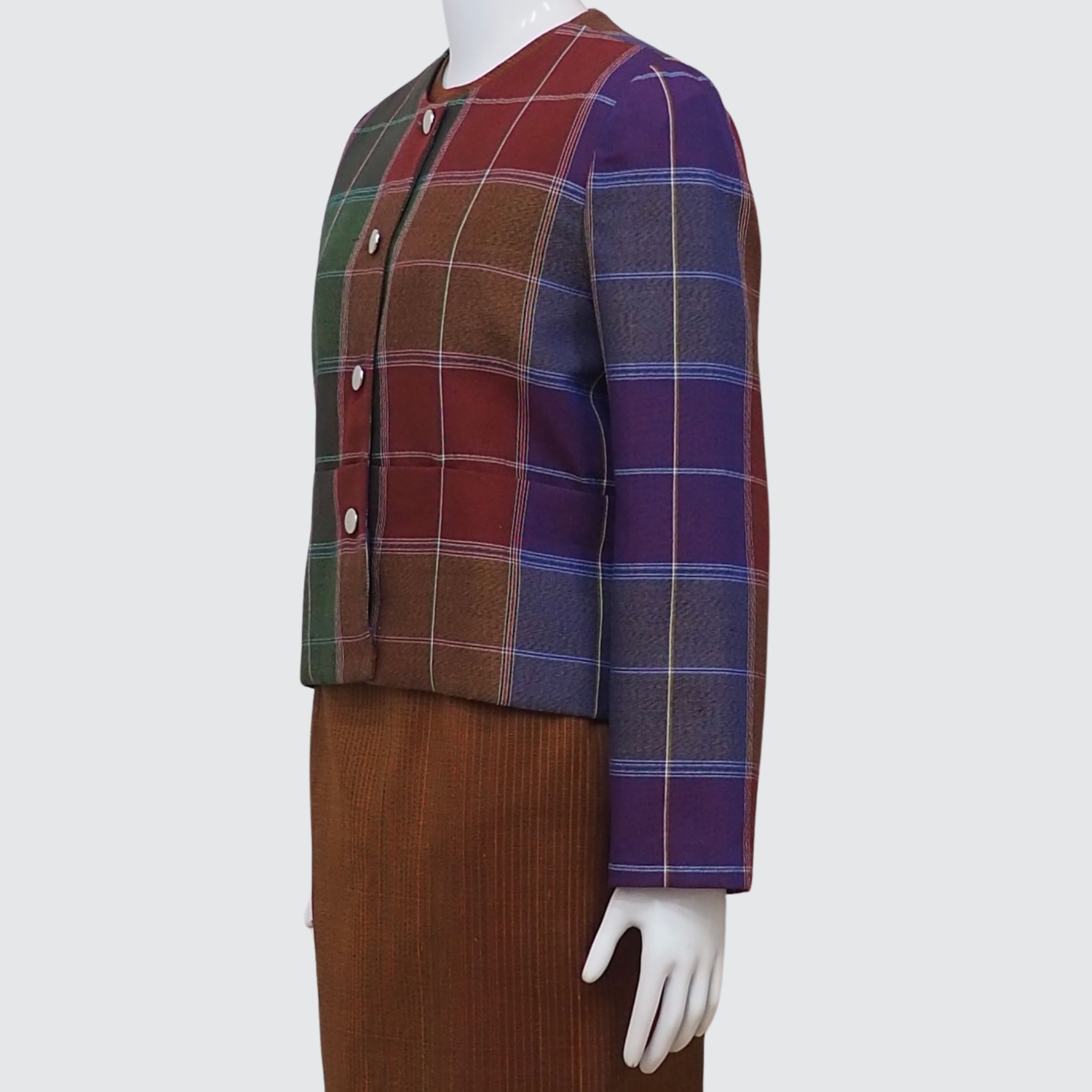 เสื้อแขนยาว ตัดเย็บจากไหมลายโสร่ง ไหมแท้ 100% | ตัดเย็บตามรูปร่าง | เลือกผ้า ส่งไซส์ได้