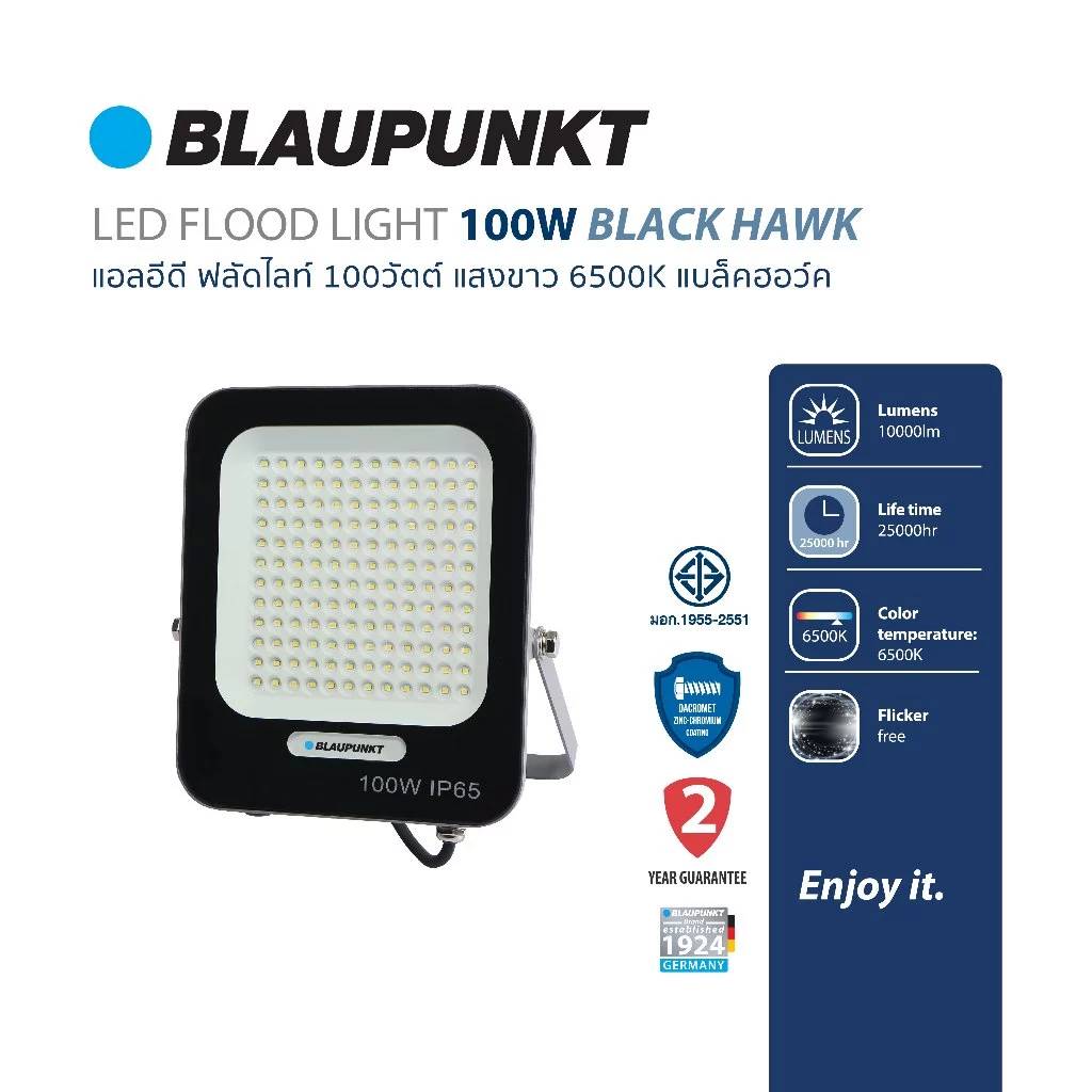 BPBH-100DL 100W BLAUPUNKT LED Flood Light Black Hawk โคมไฟฟลัดไลท์