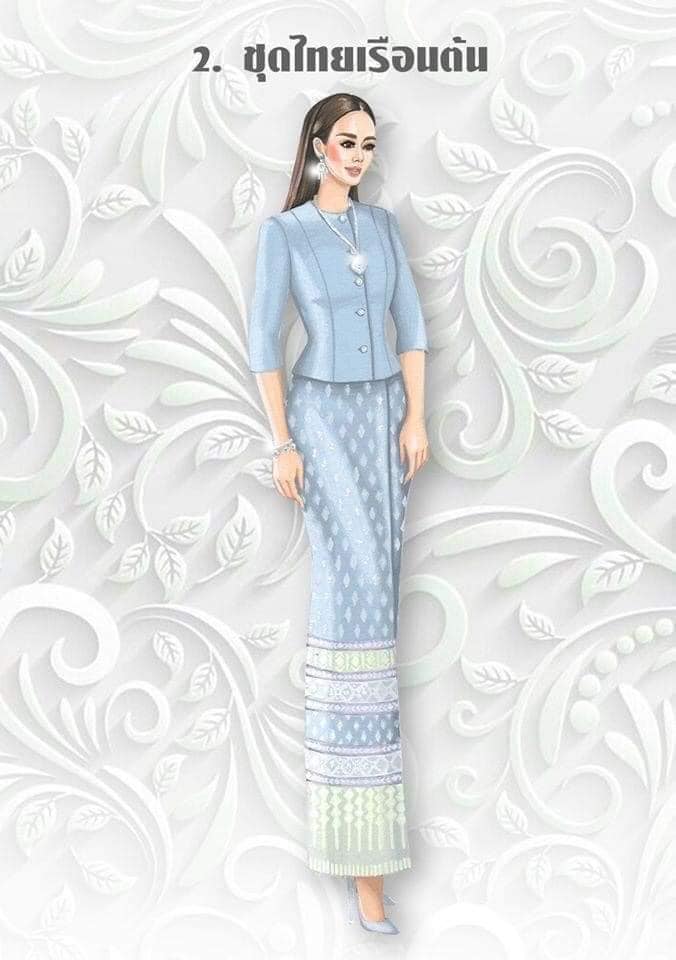 แบบตัดชุด แยกชิ้น เสื้อ+กระโปรง ชุดไทยประยุกต์ ผ้าไหม (ไม่รวมผ้า)รหัส CUT-PT10276616