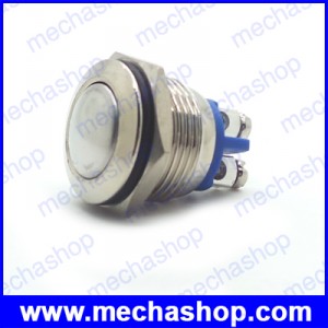 สวิทซ์กดติดปล่อยดับ Metal ESD Push Button Switch 16mm Start Horn Button Momentary Stainless Steel IP67 1605, IB16A-P10