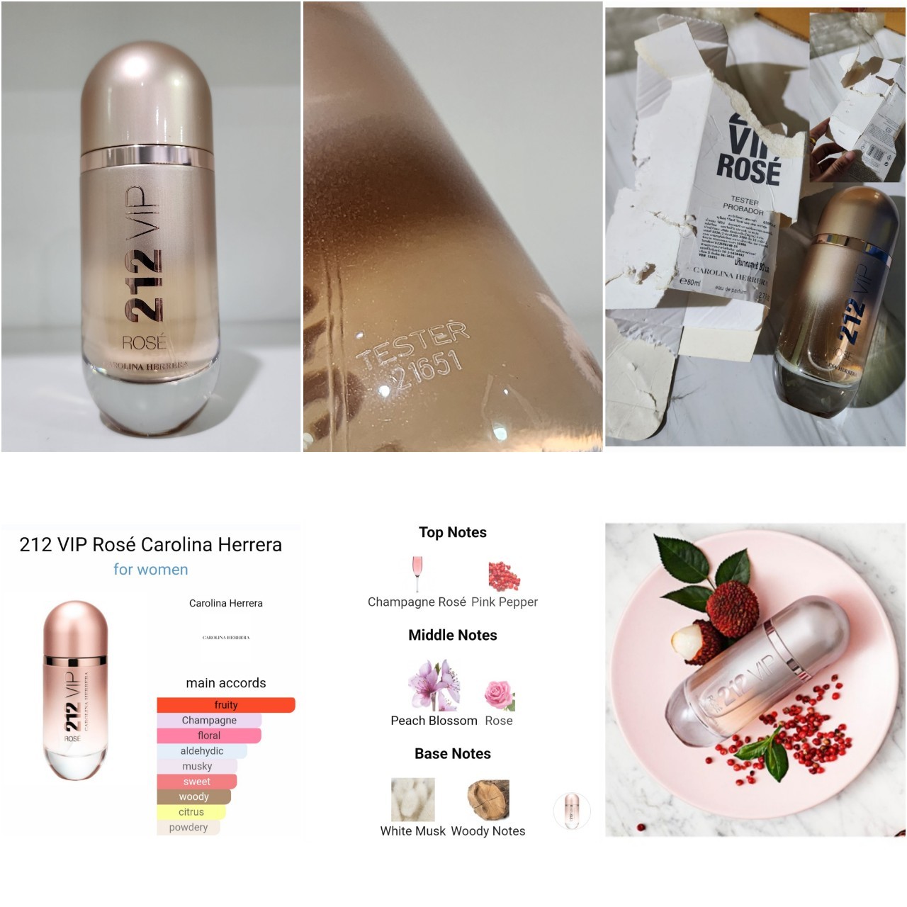 น้ำหอมแท้ Carolina Herrera 212 Vip Rose Edp 80ml อดีตกล่องขาวป้ายไทยตอนนี้โดนหมากัดขอคนไม่ซีเรียสตามรูป