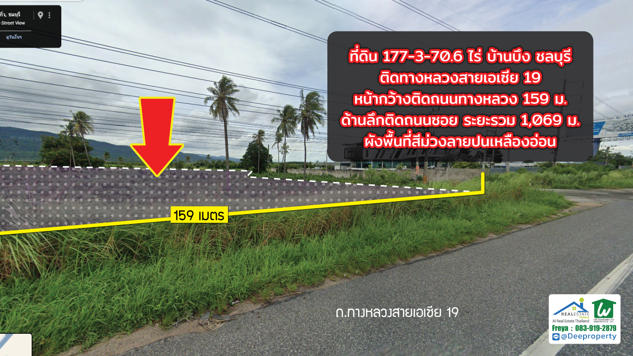 📌 ขายที่ดิน EEC ที่ดินผังม่วง ติดถนนใหญ่! 177 ไร่ ใกล้นิคม WHA ESIE2 ติดทางหลวงเอเชีย 19 ราคาถูก!🔥