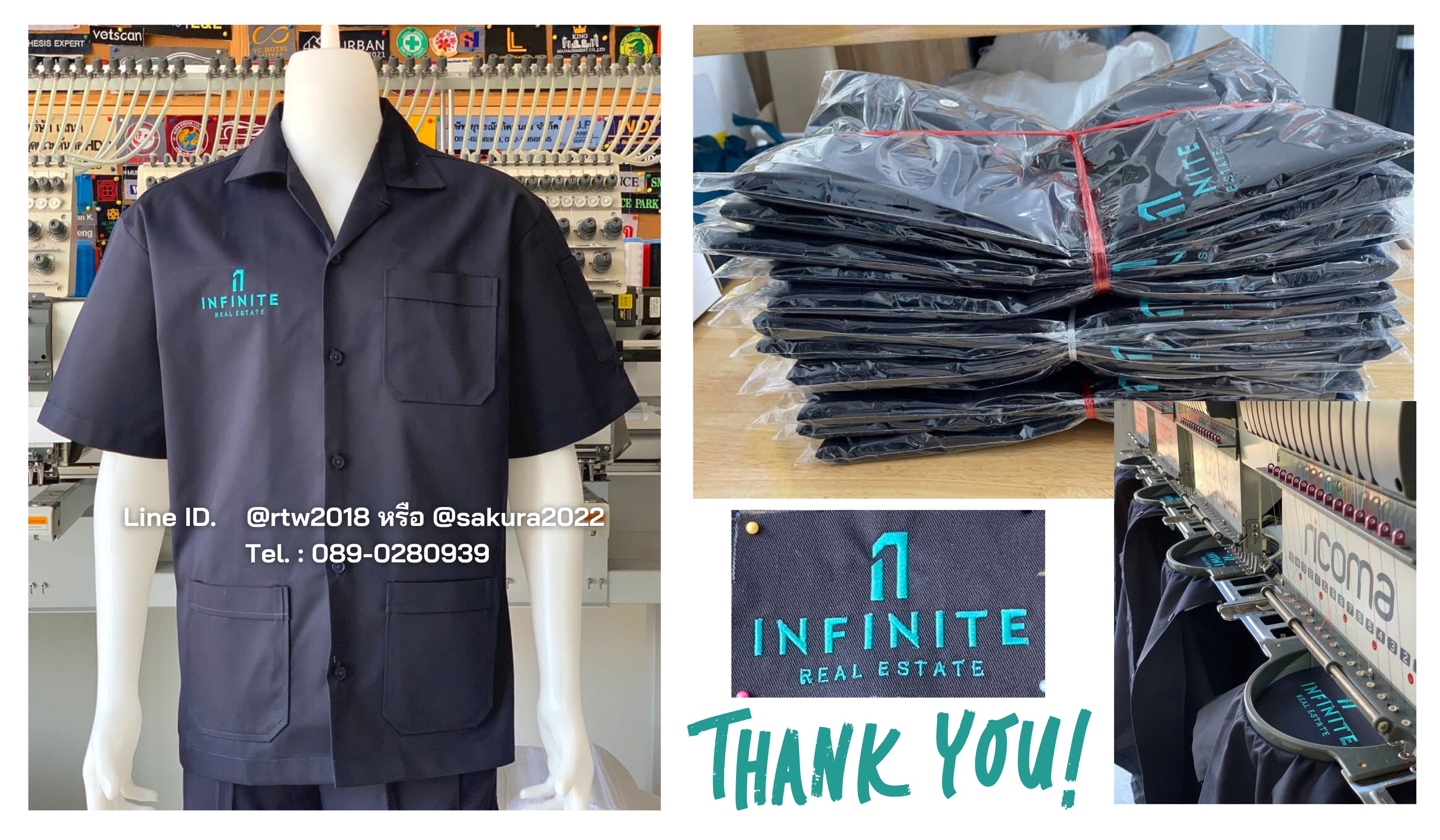 รหัส A1.1 : เสื้อช่างแขนสั้นผ้าคอมทวิวสามกระเป๋าสีกรมท่าล้วน