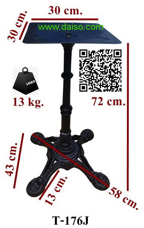 จำหน่าย ขาโต๊ะเหล็กสำเร็จรูป ขาโต๊ะ4แฉกลายโรมัน ขาโต๊ะเหล็กหล่อ4แฉกสวย_T-176N