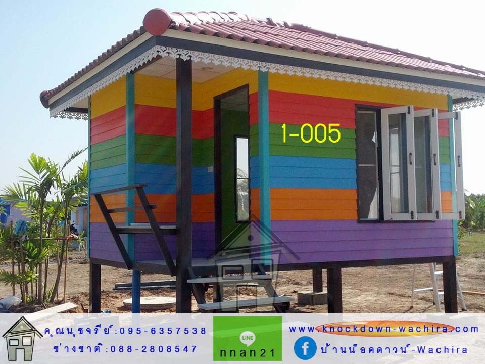 1-005 บ้านน็อคดาวน์ - ทรงปั้นหยา - 3x4 เมตร