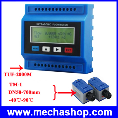 เครื่องวัดการไหลดิจิตอล มิเตอร์วัดการไหล มิเตอร์วัดอัตราการไหล Ultrasonic Flow Meter TUF-2000M-TM-1 DN50-700mm