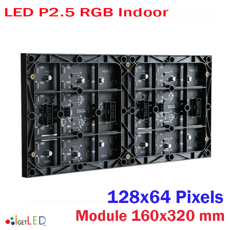 LED P2.5 RGB Full Color โมดูลสีเต็ม จอแสดงผล LED 128x64 Pixel จอแสดงผล P2.5 แผ่นขนาด 160x320mm ความละเอียดสูง