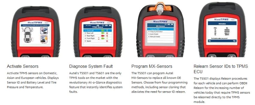 AUTEL MaxiTPMS TS501 TPMS Service Diagnostic Tool Auto Scan Diagnostic-Tool OBD2 Car Scanner Diagnostics OBDII Code Reader