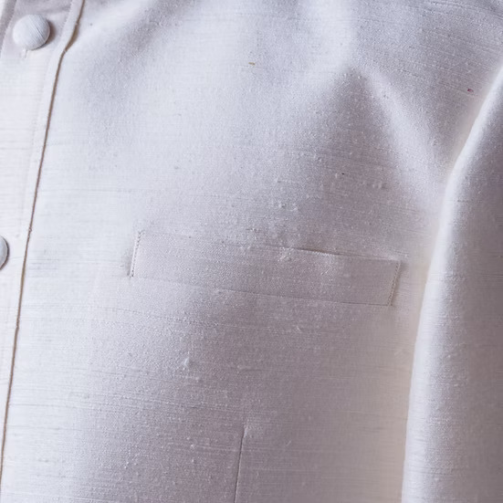 เสื้อสูทพระราชทาน แขนยาว ไหมสีพื้นเนื้อหยาบหนา | ตัดเย็บตามรูปร่าง | เลือกสีผ้า ส่งไซส์ได้