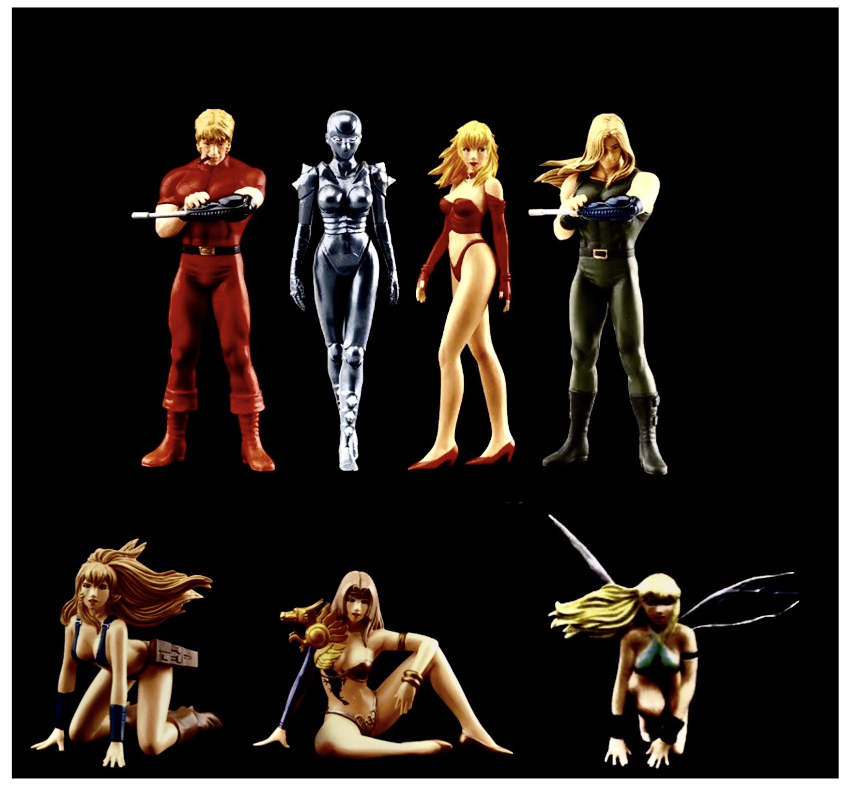 Celebrating Cobra's 30th Anniversary Space Adventure Cobra Shokugan Figure 7 Body Set Rare (Cobra, Emeralda, Lady, Miss Madou, Eris, Secret, Young Cobra Special)