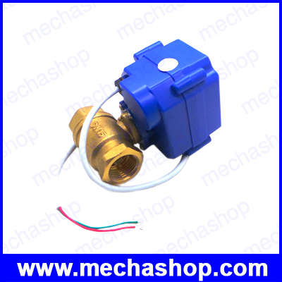 มอเตอร์วาล์วไฟฟ้า เปิดปิดวาล์วไฟฟ้า ขนาด 4 หุน 1/2นิ้ว CWX-15N Electrical Ball Valve DN15 DC12V 2Way CR01,2 wires