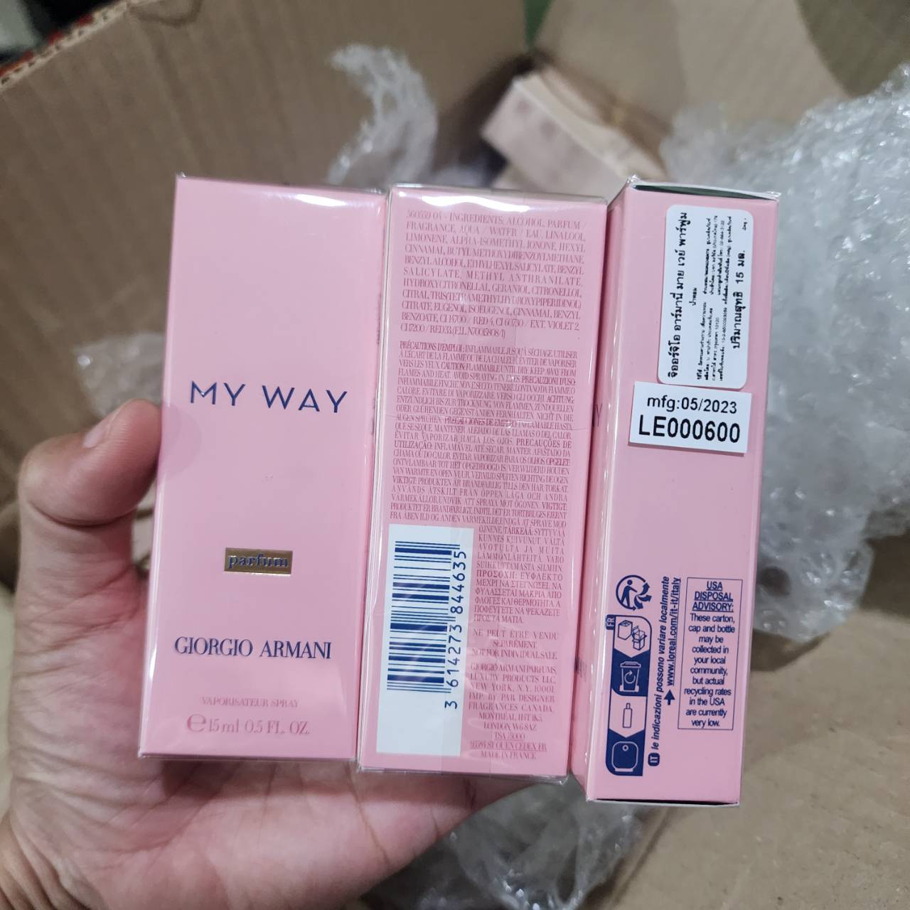 น้ำหอมจิ๋วมินิ Giorgio Armani My Way parfum 15ml กล่องซีลป้ายไทย ผลิต 05/2023 ( Mini Perfume น้ำหอมขนาดพกพา) น้ำหอมจิ๋วมินิแบบทดลองแบบสเปรย์ พกพาก็สะดวกใช้ฉีดตามจุดชีพจร