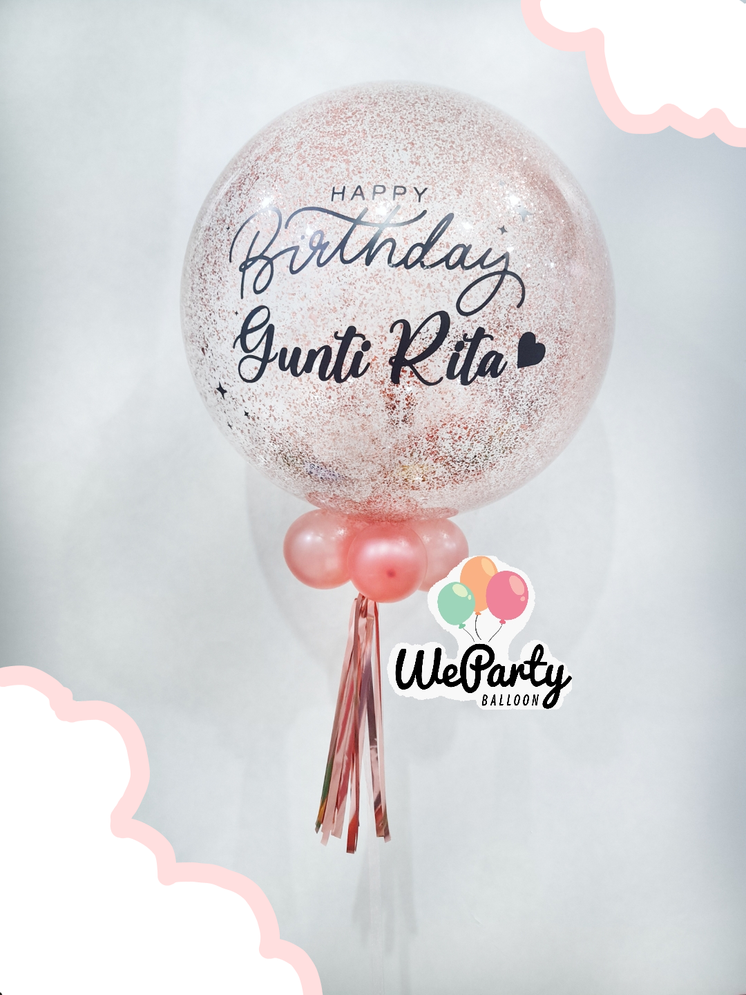 ลูกโป่งวันเกิดบับเบิ้ล Happy Birthday Bubble 24" (with Helium)