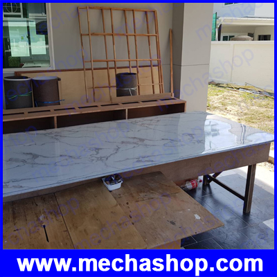 UV Marble Board แผ่นลายหินอ่อน ไม้เทียม แผ่นหินเทียม หินวีเนียร์ ตกแต่งบ้าน ตกแต่งผนัง รุ่น White Size: W1220mm * L2440mm* 2.5mm Material: Pvc Resin & Calcium Powder