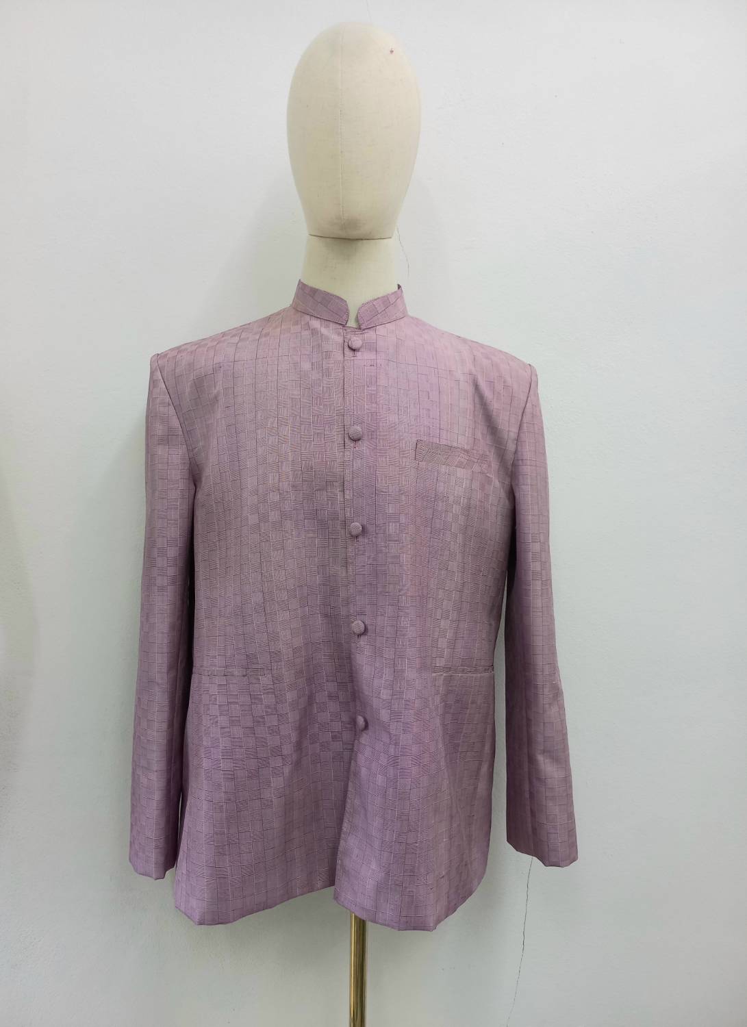 เสื้อสูท คอพระราชทาน แขนยาว ลายเกล็ดเต่า ไหมแท้ เนื้อไหมบ้าน เลือกตามสี,ไซส์ รหัส DM-NY-112367