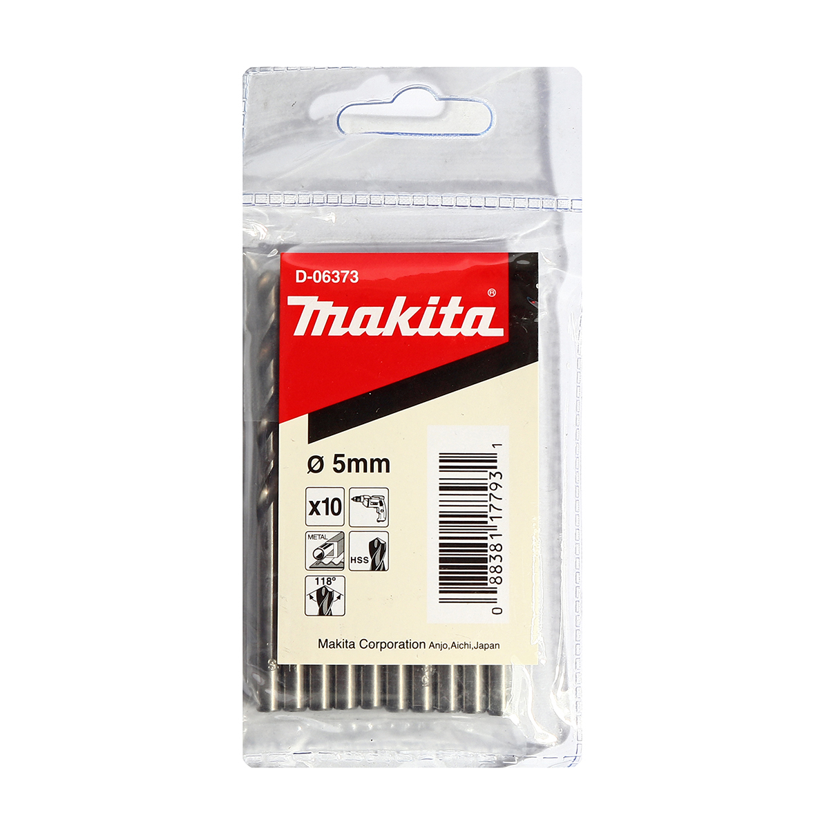 MAKITA D-06373 ชุดดอกสว่านเจาะเหล็ก 5 ดอกต่อชุด มากีต้า (ชุด)