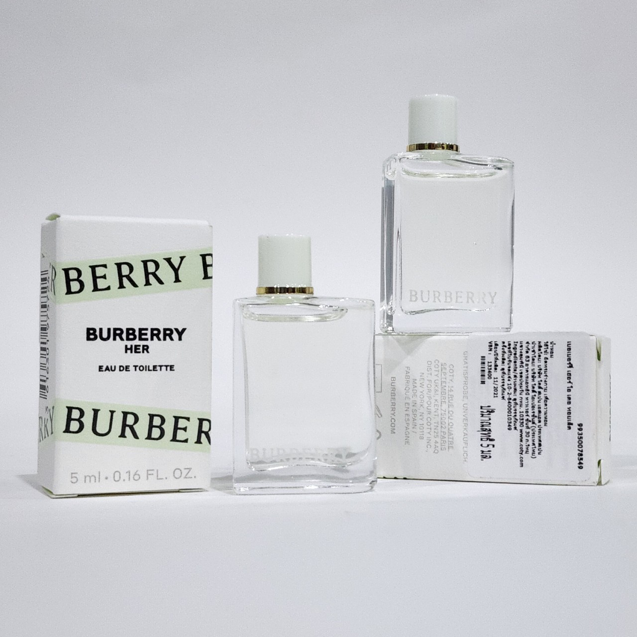 น้ำหอมจิ๋วมินิ Burberry Her Eau de Toilette 5ml กล่องป้ายไทยแบบแต้มมีกล่อง ( Mini Perfume น้ำหอมขนาดพกพา) น้ำหอมจิ๋วมินิ ขวดน่ารัก ตั้งโชว์ก็สวย พกพาก็สะดวก หัวแต้มตามจุดชีพจร
