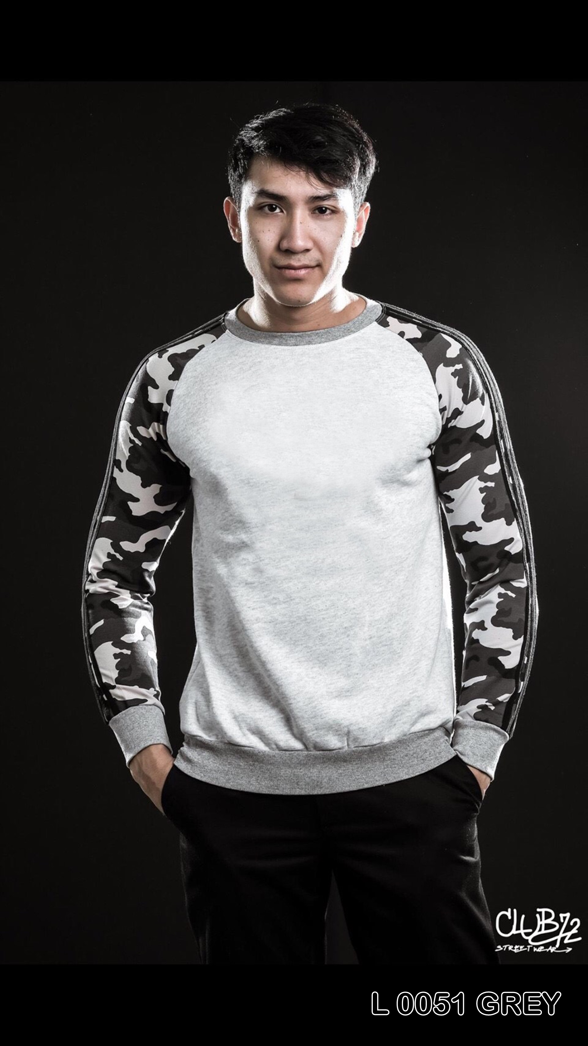 เสื้อยืดแขนยาว L0051 GREY