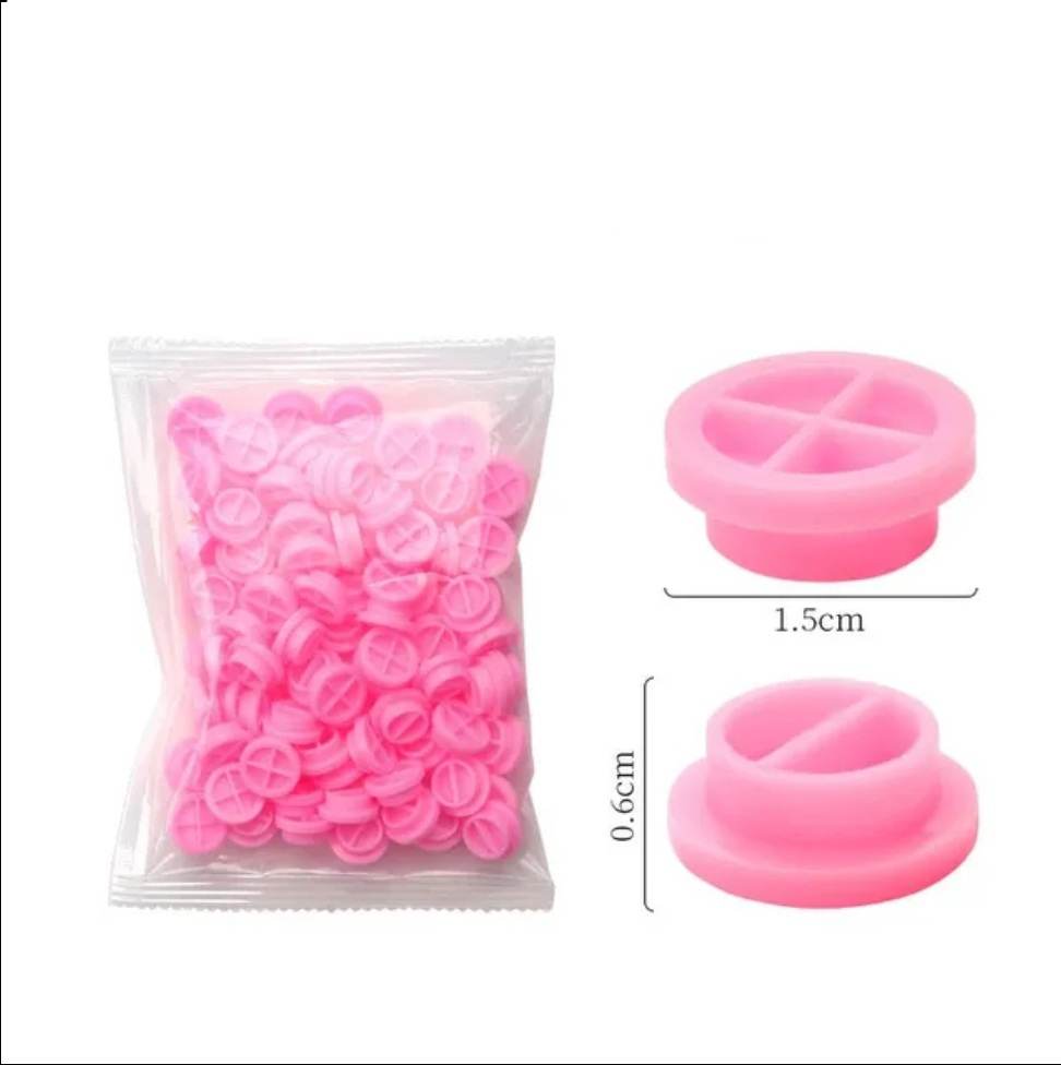 ถ้วยใส่กาวต่อขนตา จานใส่กาวต่อขนตา 4ช่อง 100ชิ้น/แพ็ก