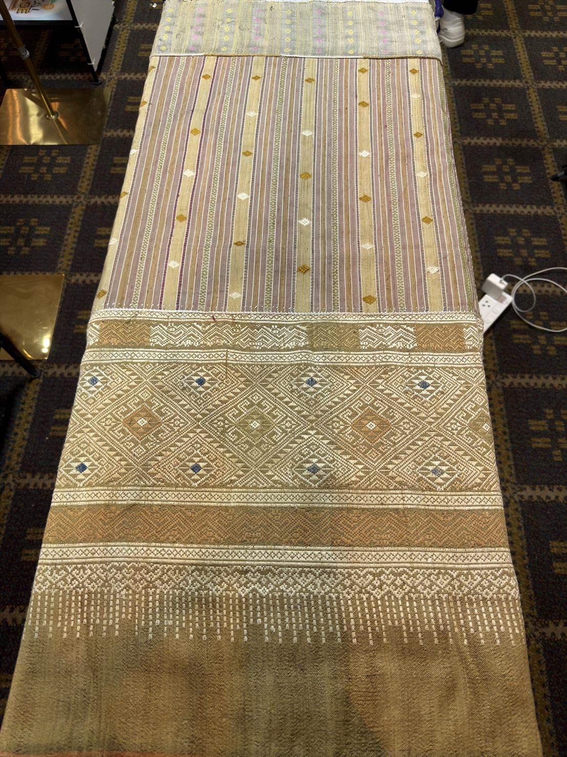 ซิ่นขิดไหม ต่อหัว ขนาด1x2เมตร สีเหลืองทองนวล รหัส R4F-155-1246818