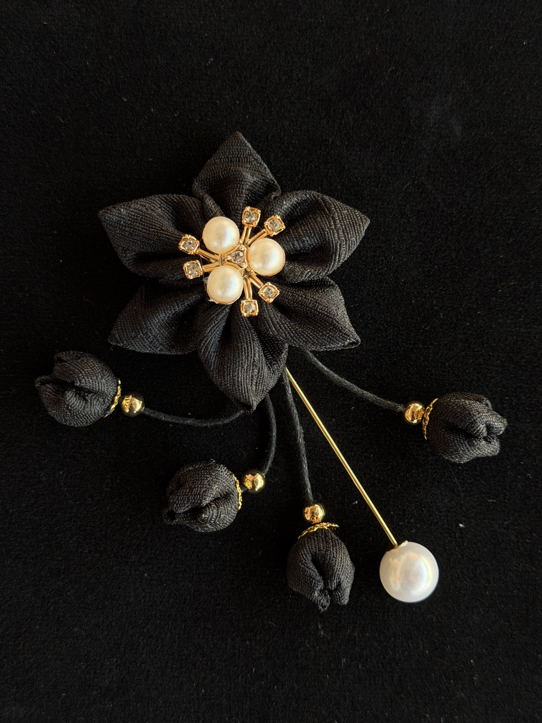 เข็มกลัดดอกมะลิ พวงระย้า ผ้าไหมแท้ (กลัดหน้าอก) GF-ME-1126684