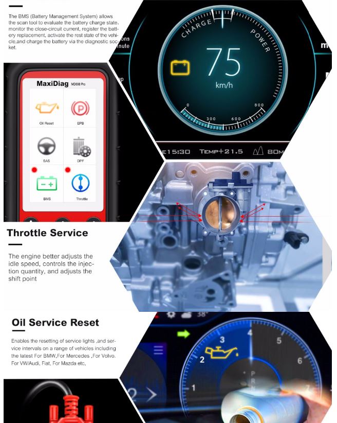 Autel Maxidiag MD808 PRO ALL System OBD2 Code Scanner Better MaxiCheck Pro MD802 Diagnostic Tool Scanner MD808 PRO