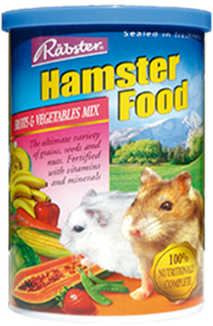 อาหารหนูแฮมสเตอร์ทุกพันธุ์ ยี่ห้อ Rabster สูตรผสมผักและผลไม้ - ขนาด 500 กรัม