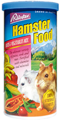 อาหารหนูแฮมสเตอร์ทุกพันธุ์ ยี่ห้อ Rabster สูตรผสมผักและผลไม้ - ขนาด 200 กรัม