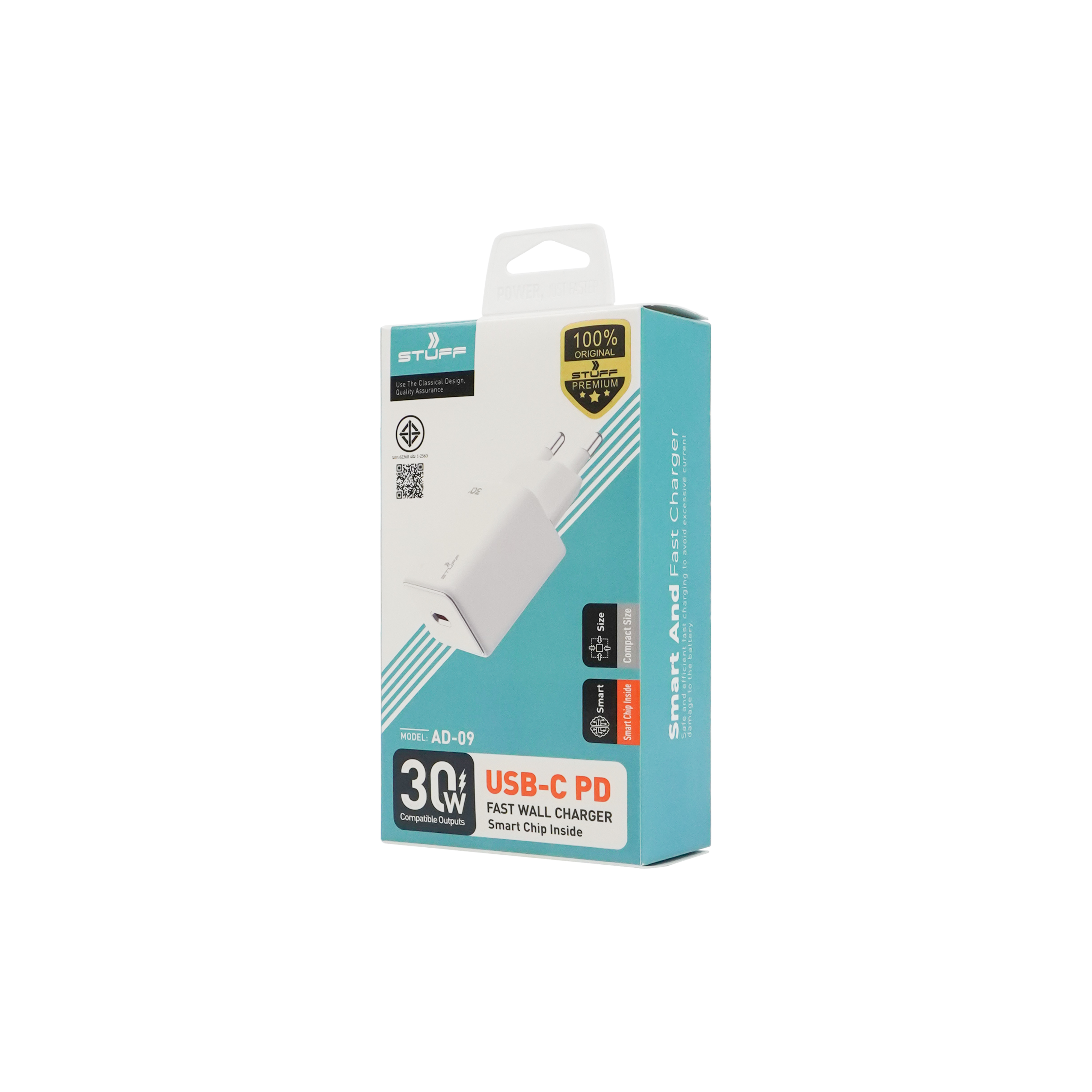 ADAPTER Stuff Type-C AD-09 30W 1Port Fast Charging อะแดปเตอร์ ขากลม มาตรฐาน มอก. หัวชาร์จเร็ว