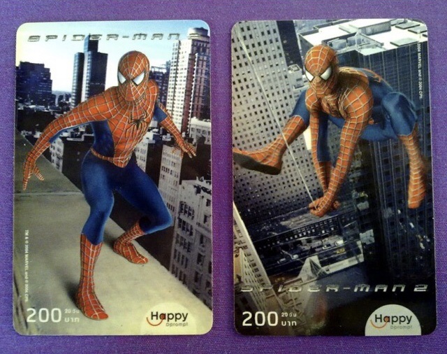 Spider Man 2 Collection By Happy Dprompt Code (C275) 1 ชุด มี 2 ใบ ชุดไอ้แมงมุม เป็นชุดบัตรเติมเงินที่ค่อนข้างหายาก