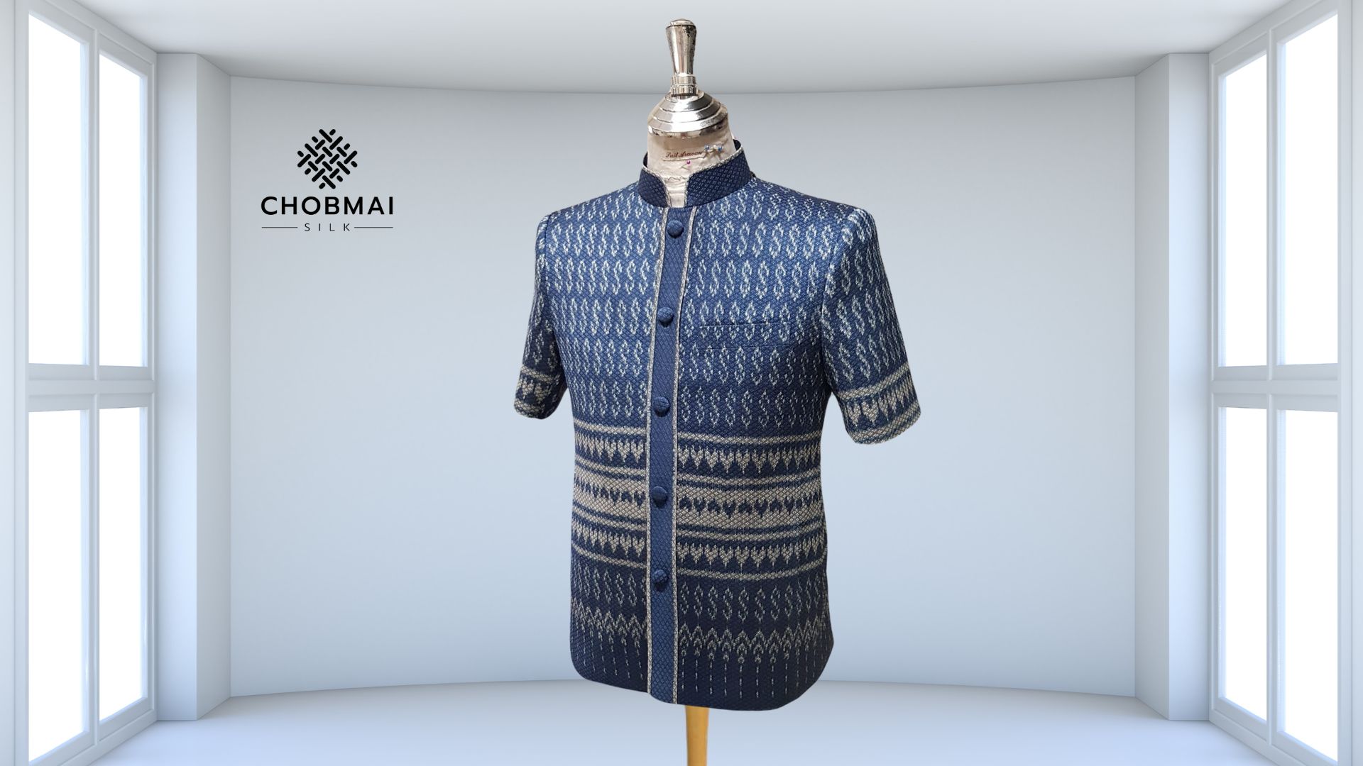 แบบตัดเสื้อสูทคอพระราชทานผ้าไหม แขนสั้น (ไม่รวมผ้า) chobmai x ARW รหัส CUT-ARW-0519672