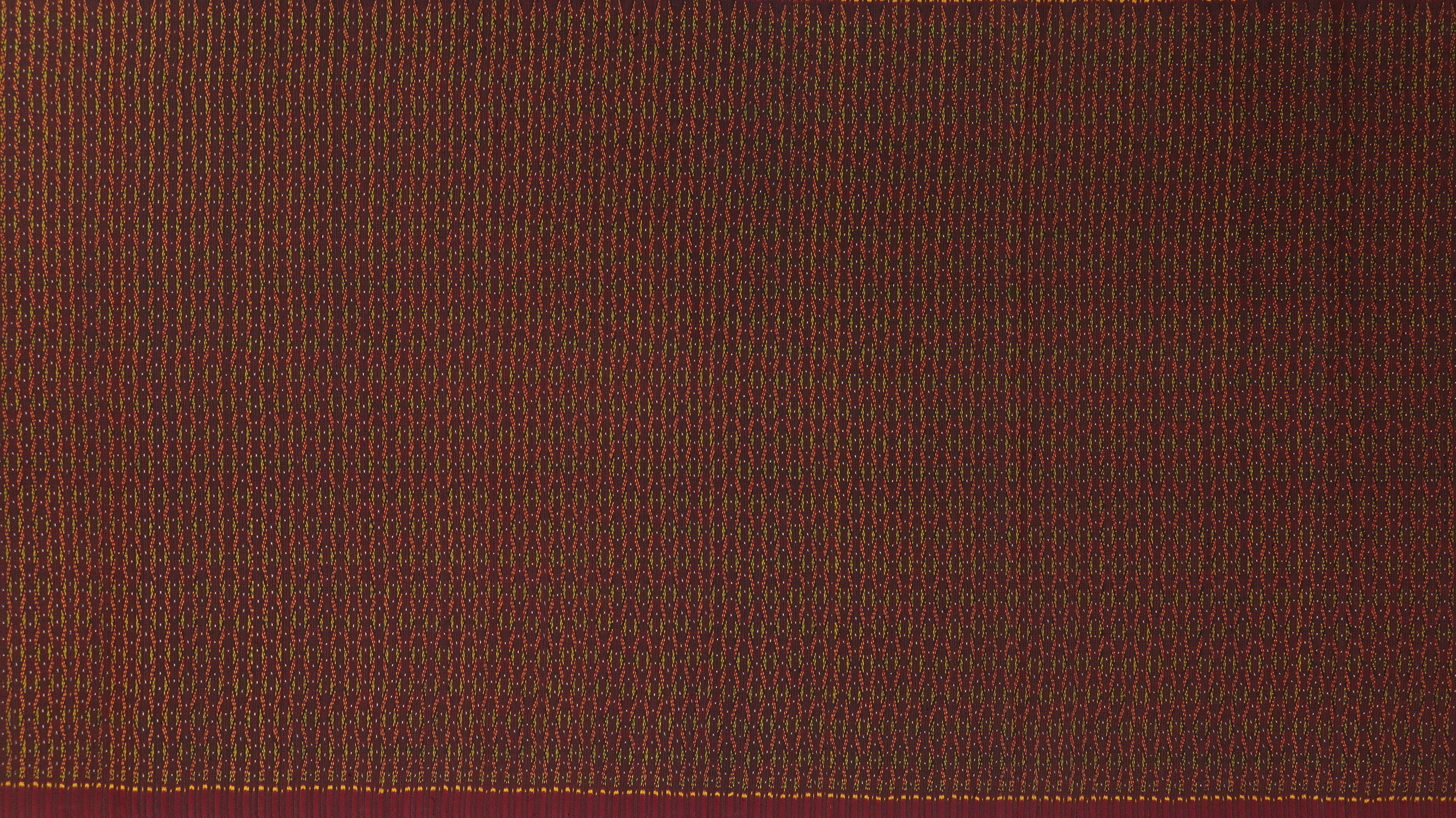 ซิ่น ผ้าไหมมัดหมี่ 3ตะกอ ลายโฮลแปรคนอง สีแดงเม็ดมะขาม เลือกขนาด รหัส 4R2Q-ME-66-0813683