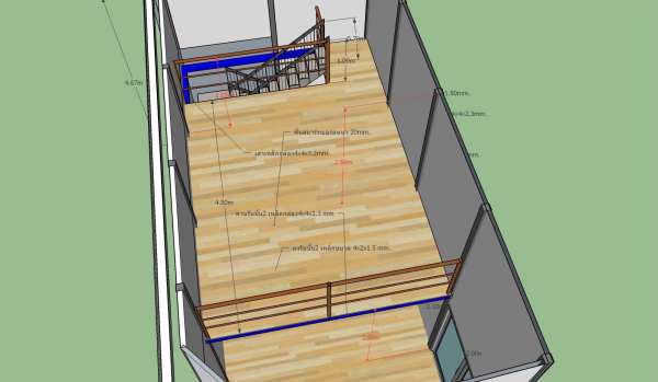ออฟฟิศสำเร็จรูป 2 ชั้น ขนาด4.00x8.00 เมตร