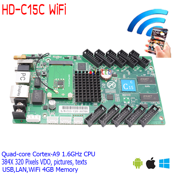 แผงควบคุมจอฟูลคัลเลอร์ HD-C16C Full color controller (Audio output+LAN +USB Port+WiFi) Android,IPhone