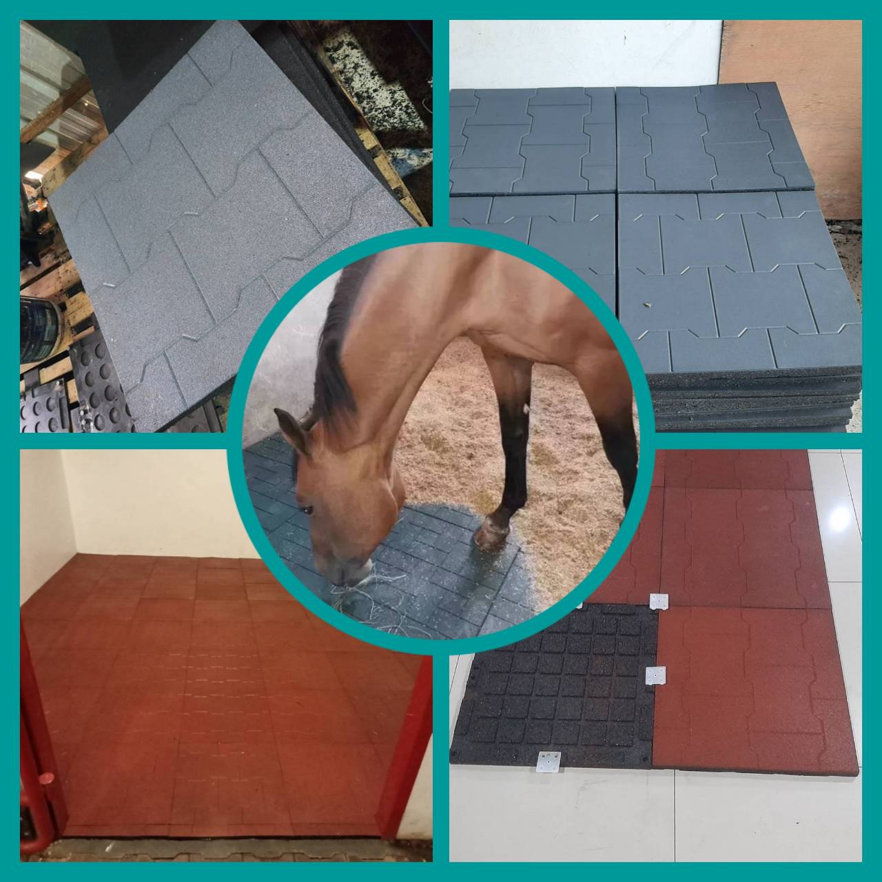 แผ่นยางปูพื้นคอกม้าบล็อคยาง หนา25mmชนิดหนาแน่นพิเศษ