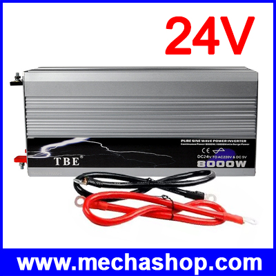 อินเวอร์เตอร์ TBE 8000W Pure Sine Wave Car Converter Inverter DC 24V To AC 220V/110V Power Inverter Adapter USB Car Charger