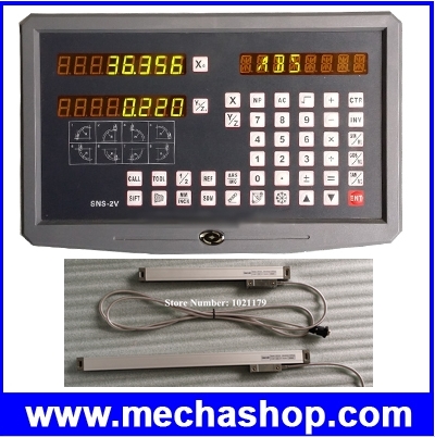 หน้าจอแสดงสเกล พร้อมลิเนียร์สเกล สำหรับเครื่อง lathe / milling / drill / EDM / CNC machine 2 axis digital readout DRO and linear scale / linear sensor (สินค้า Pre-Order)