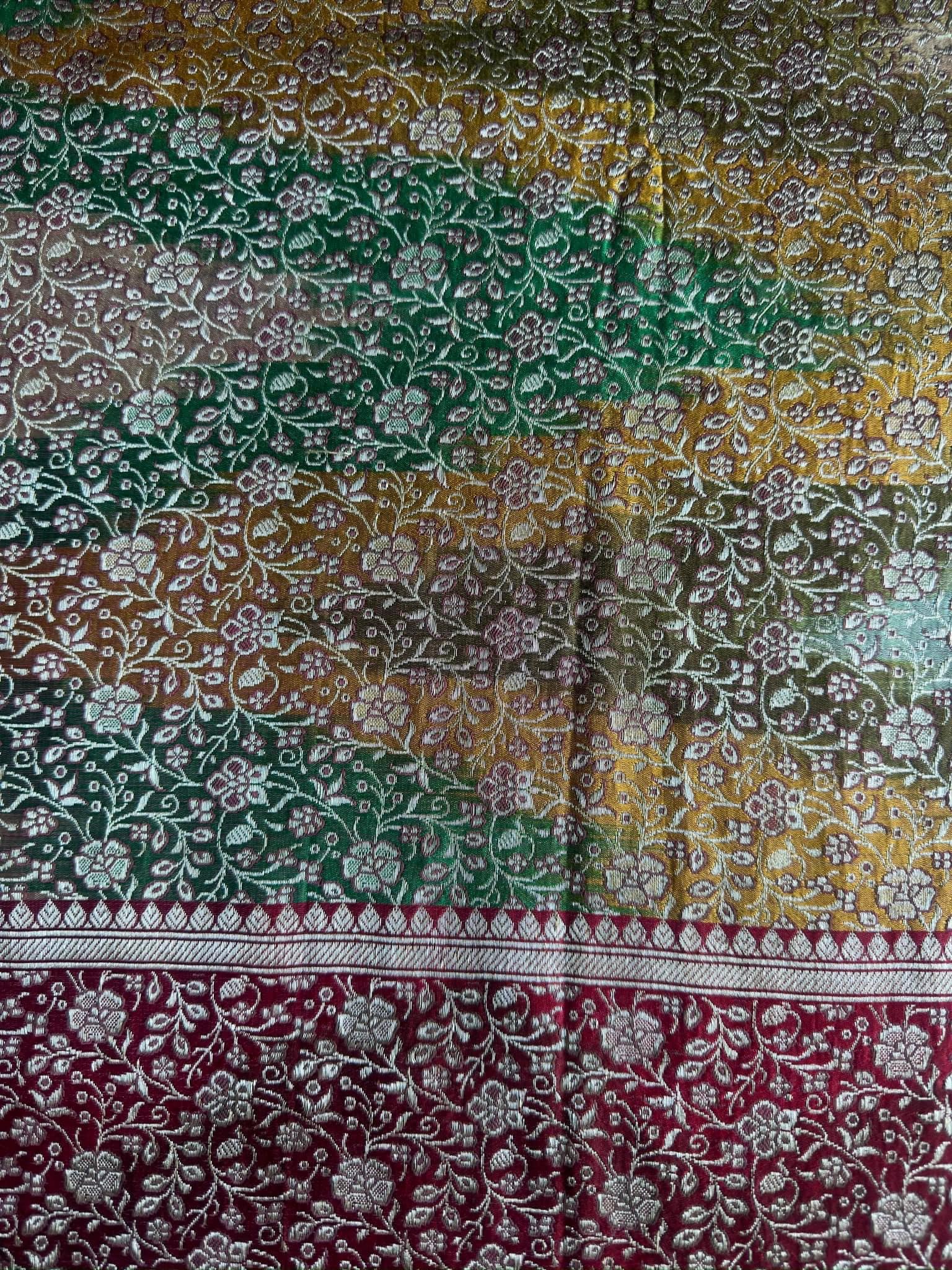 ซิ่น ผ้าปาโตล่า ไหมแท้ มีหน้านาง ขนาด 110x210ซม. สีคละสี รหัส N9-SIL-GN4