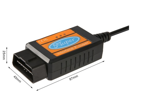 เครื่องอ่านรหัสผ่าน OBD II F-super เครื่องมือสแกน USB สำหรับฟอร์ดเบนซิน% 26amp; สำหรับรถยนต์ดีเซล