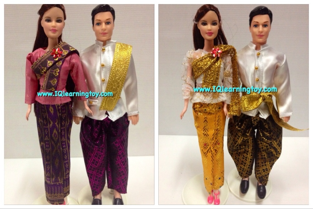 ตุ๊กตาสวมชุดแต่งกายประจำชาติต่างๆในอาเซียน 10 ประเทศ ทั้งชายและหญิงรวม 20 ชุด