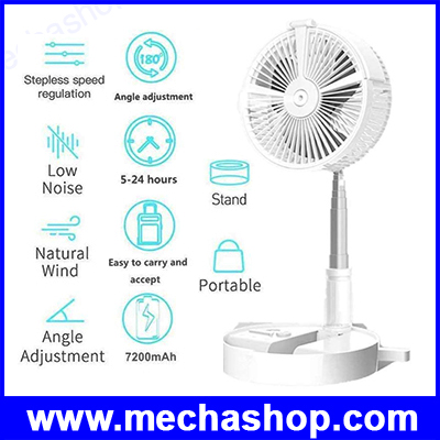 พัดลมUSB ปรับระดับได้ เพิ่มความชื้น พร้อมโคมไฟตั้งโต๊ะ มีแบตเตอรี่ในตัว USB Electric Fan Humidifying Hydration Water Spray Fan Portable Folding Retractable Fan Desk Lamp Fan Telescopic Night Light