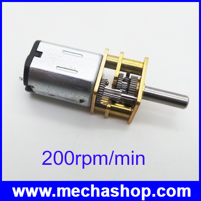 ดีซี เกียร์ มอเตอร์ 200rpm 12Vdc N20 DC Gear Motors of Miniature Low-speed Motor Robot with Metal Gear
