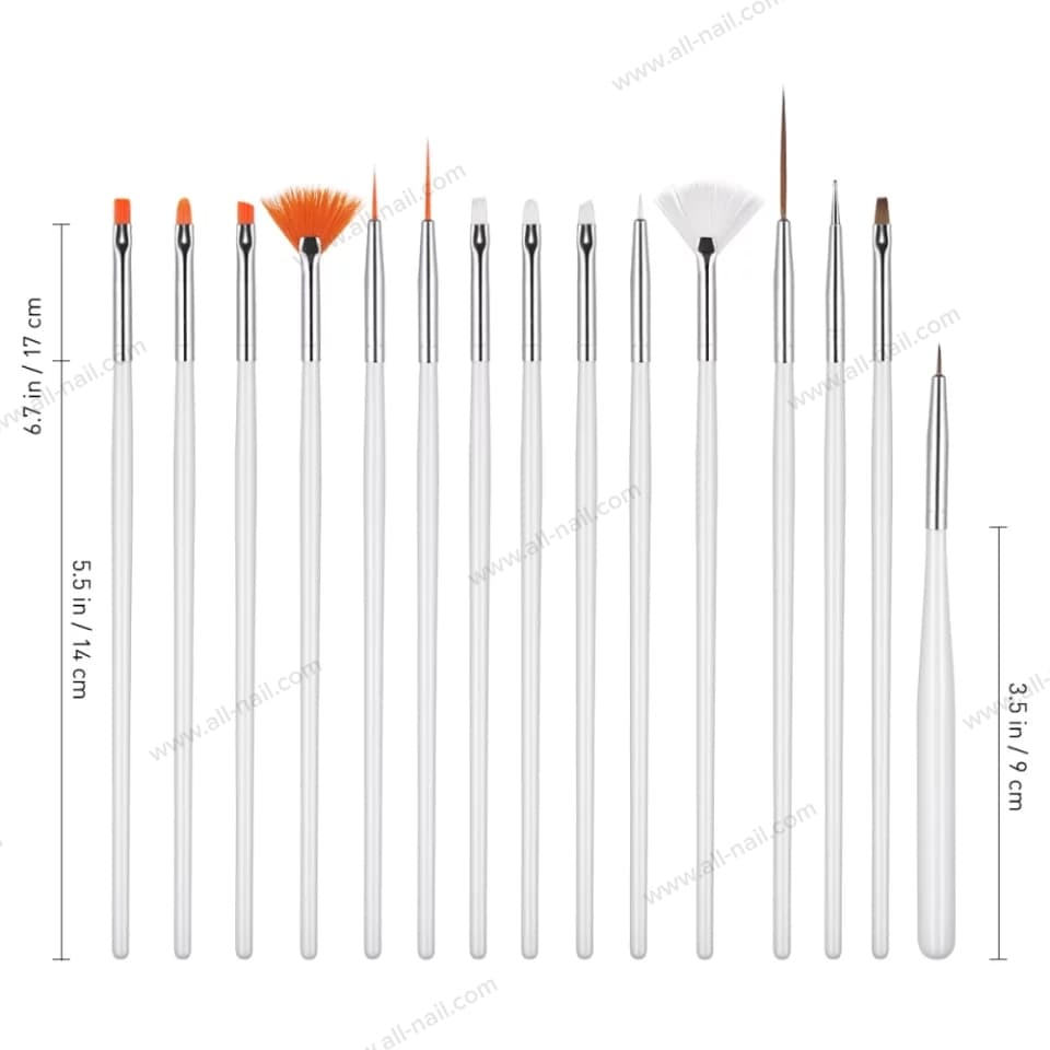 1ชุด/15ด้าม ⚡⚡ ชุดพู่กันทำเล็บ พู่กันเจล พู่กันเพ้นท์ คุ้มค่าสุดๆ