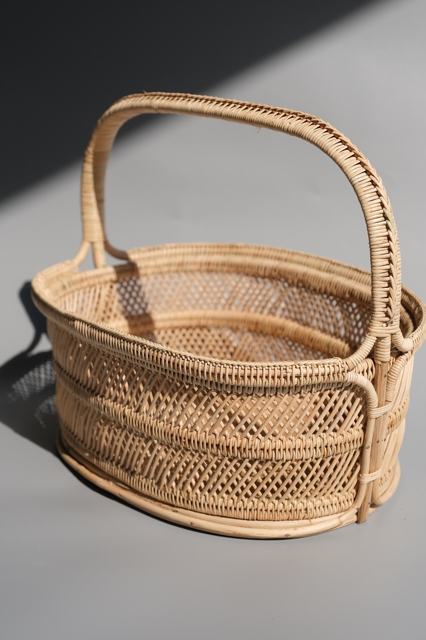 ตะกร้าหวาย ทรงรี 2ชั้น รหัส BK-35-2-351