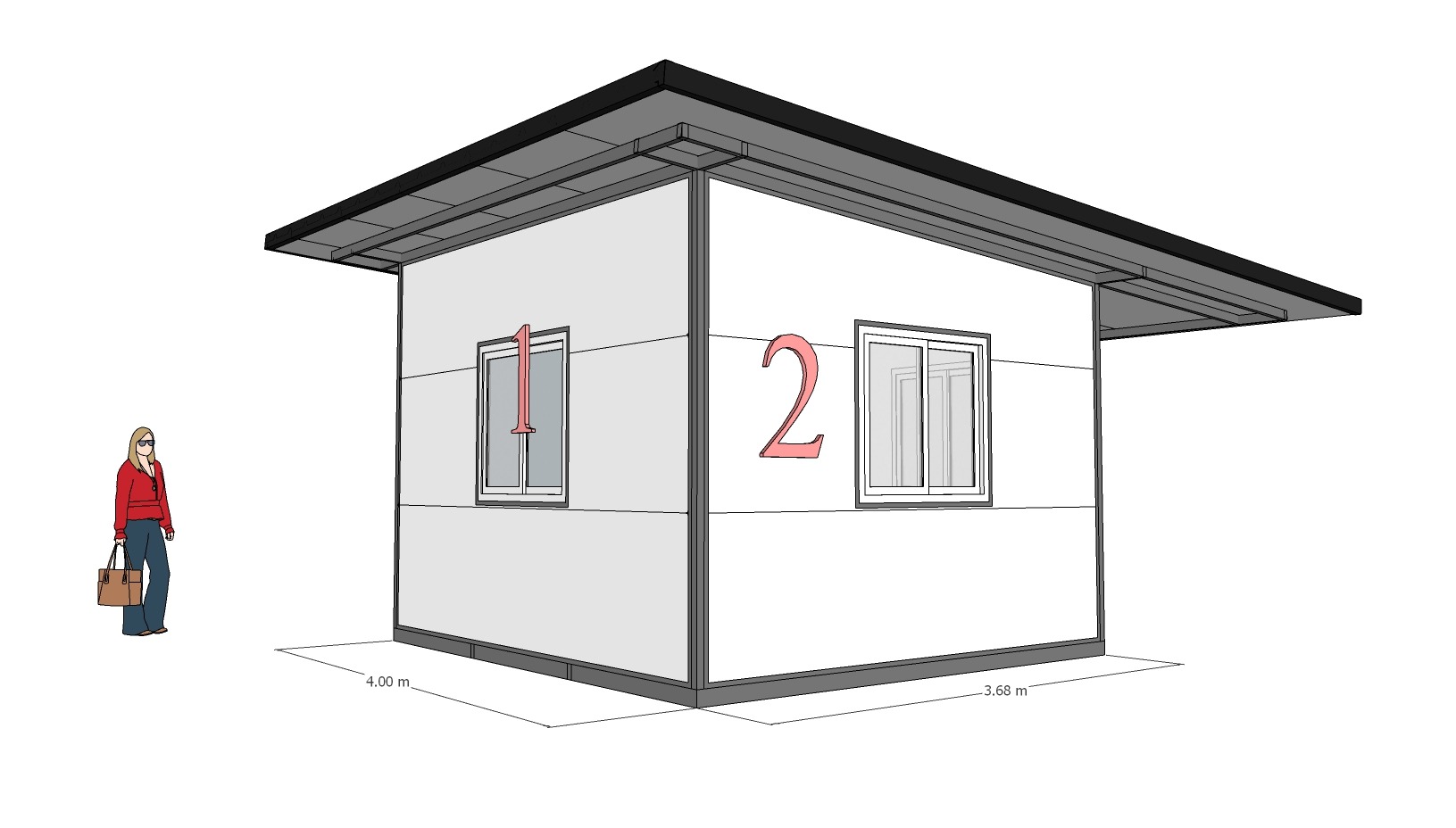 บ้านพักพนักงาน ขนาด3.60 x4.00 เมตร สามโคก