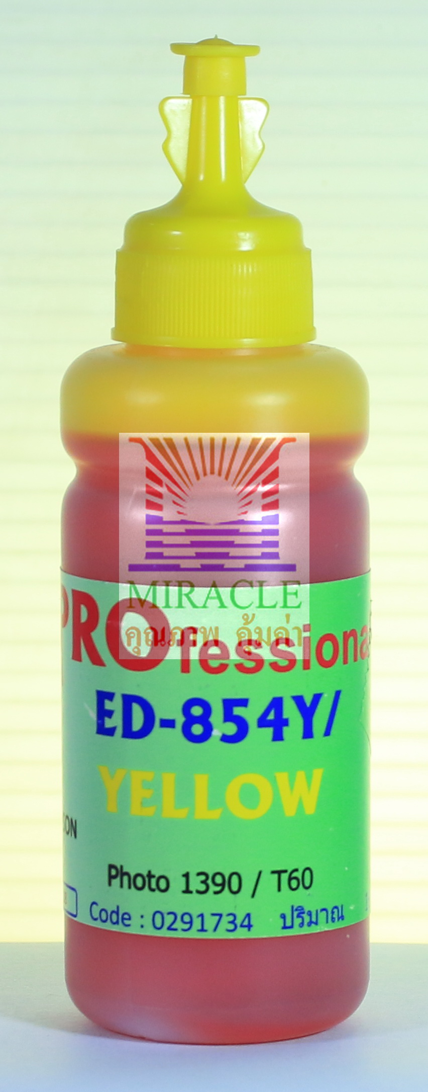 น้ำหมึก MIRACLE Pro 100 cc for EPSON ED-854 "YELLOW" มีสาร UV ป้องกันแสงแดด