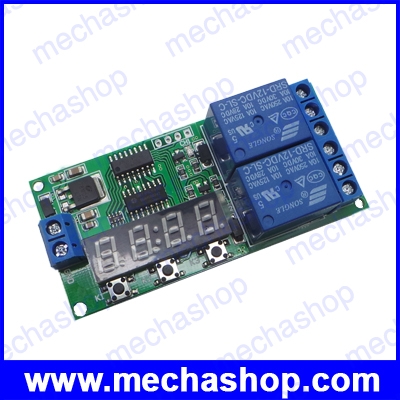 ตัวหน่วงเวลา ดีเลย์ทามเมอร์ ตัวตั้งเวลา เครื่องตั้งเวลา DC 12V 2CH Delay Relay Cycle Timer Switch Module 1-9999s for Motor LED Smart Home