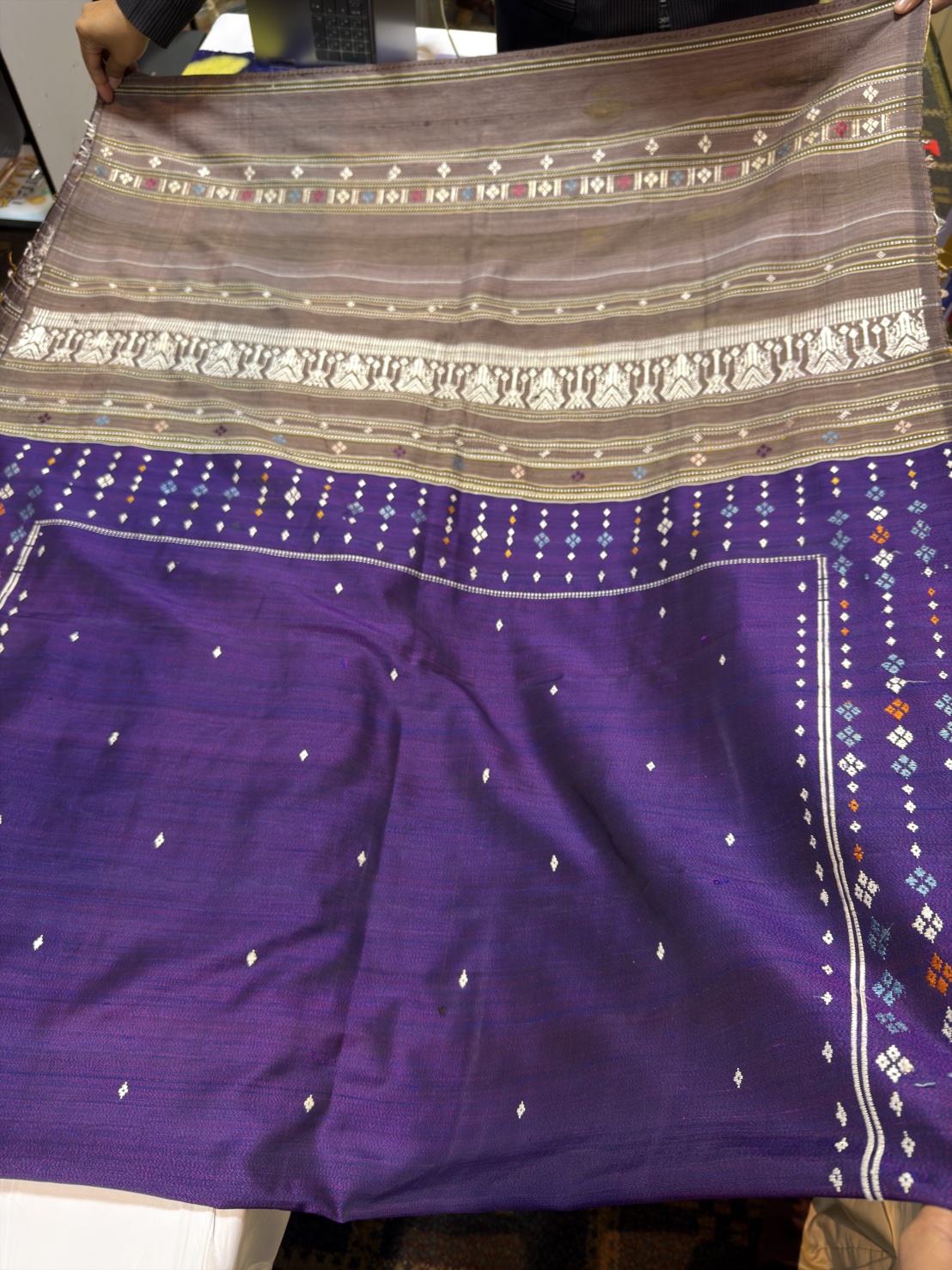 ซิ่นจกขิดไหม ขนาด1x2เมตร สีม่วง รหัส R4F-155-1204683