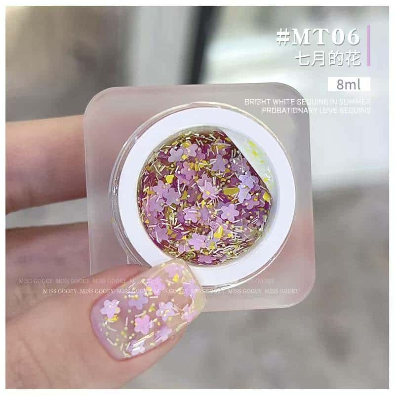 เจลตกแต่งเล็บกลิตเตอร์ เจลกากเพชร Miss Gooey Gel 8ml 💖 เจลเพ้นท์เล็บน่ารัก กลิตเตอร์แฟนซี สีสวยใสเงางาม