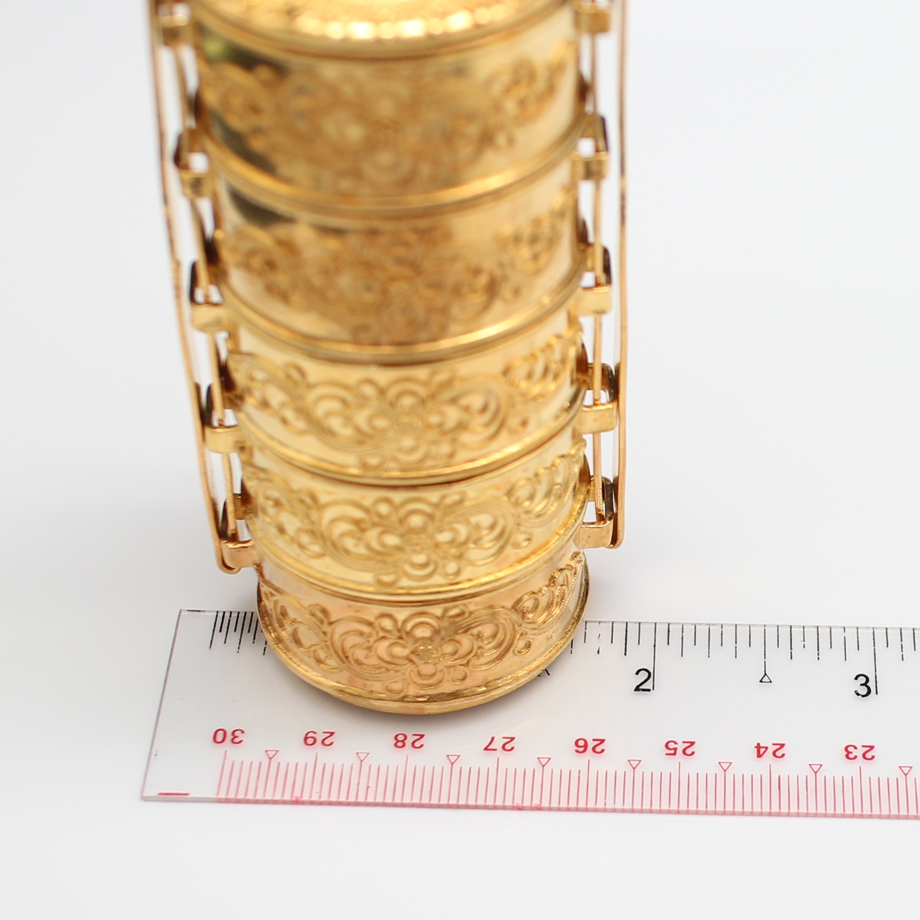 SI380 ปิ่นโตเถาใหญ่ 5 ชั้น เงินแท้ ชุบทอง นน. 154.9 กรัม